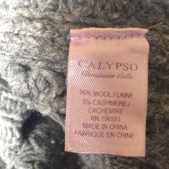 Calypso Gray Wool Chunky Knit Open Long Cardigan - Picture 5 of 8